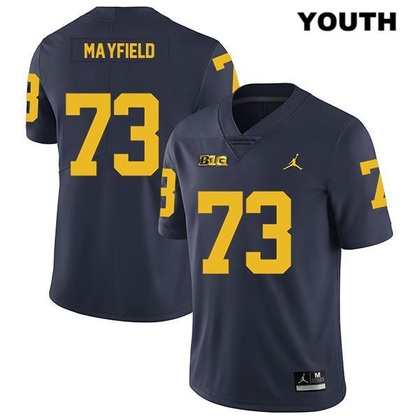 Youth NCAA Michigan Wolverines Jalen Mayfield #73 Navy Jordan Brand Authentic Stitched Legend Football College Jersey YB25V50JD